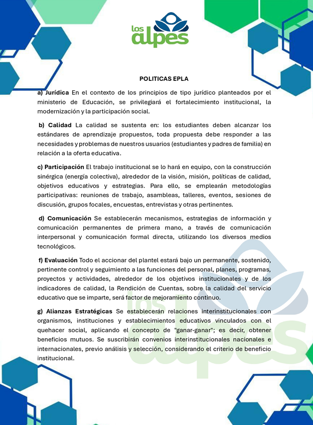UNIDAD EDUCATIVA PARTICULAS LOS ALPES